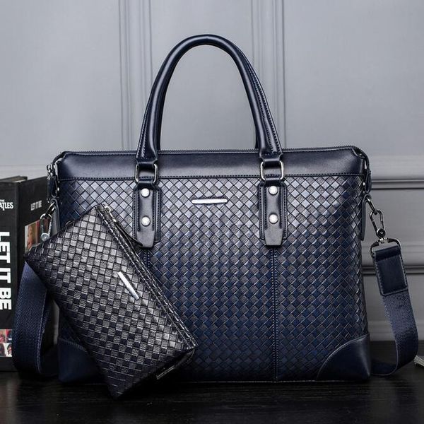 Factory sales brand package English lunfan hand woven men leather handbags fashion head layer cowhide leather tote bag business capacity, Blue
Factory sales brand package English lunfan hand woven men leather handbags fashion head layer cowhide leather tote bag business capacity, Blue