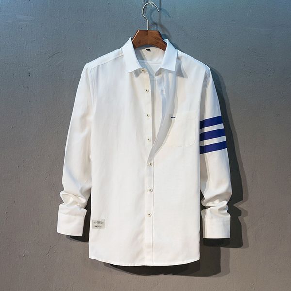 wholesale- plus size 4xl men's casual shirts solid patch design striped shirt male new 2016 autumn long-sleeved dress slim fit camisa h, White;black
wholesale- plus size 4xl men's casual shirts solid patch design striped shirt male new 2016 autumn long-sleeved dress slim fit camisa h, White;black