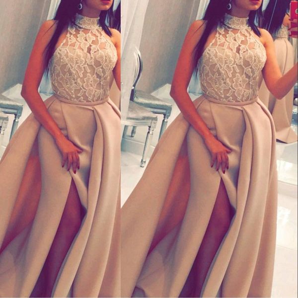 fashion high neck formal evening gowns with detachable train beading appliques side split mermaid prom dresses 2017 charming celebrity dress, Black
fashion high neck formal evening gowns with detachable train beading appliques side split mermaid prom dresses 2017 charming celebrity dress, Black