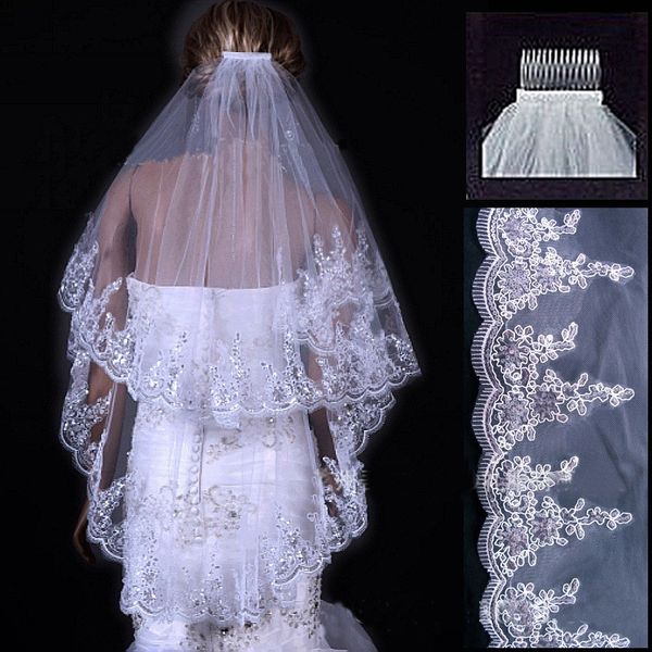 2 tiers 1 meter white ivory lace edge purfles short tulle wedding veils bridal accessories layer veu de noiva with comb, Black
2 tiers 1 meter white ivory lace edge purfles short tulle wedding veils bridal accessories layer veu de noiva with comb, Black
