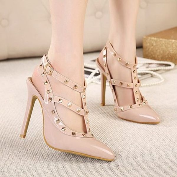 2018 summer women pumps wedding shoes woman high heels nude fashion sandalia mujer ankle straps rivets shoes bridal shoes size 35-40, Black
2018 summer women pumps wedding shoes woman high heels nude fashion sandalia mujer ankle straps rivets shoes bridal shoes size 35-40, Black