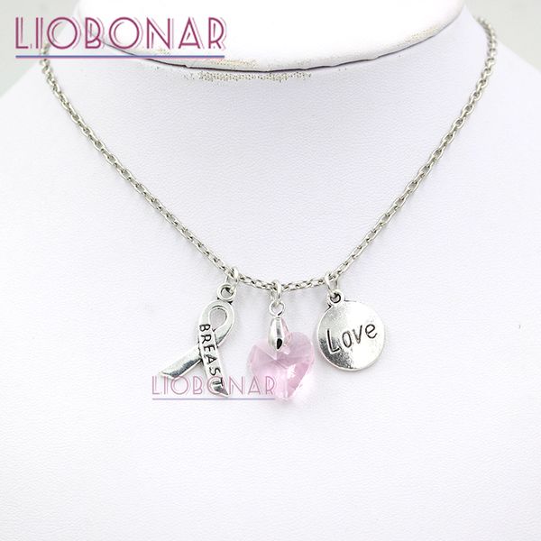 new arrival wholesale breast cancer awareness necklace pink heart love charm breast cancer ribbon pendant necklace for cancer center gift, Silver
new arrival wholesale breast cancer awareness necklace pink heart love charm breast cancer ribbon pendant necklace for cancer center gift, Silver