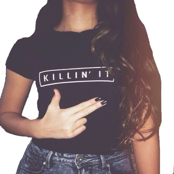 wholesale-street wind black slim women t shirt killing it letter print women tees o-neck short sleeve simple fashion summer, White
wholesale-street wind black slim women t shirt killing it letter print women tees o-neck short sleeve simple fashion summer, White