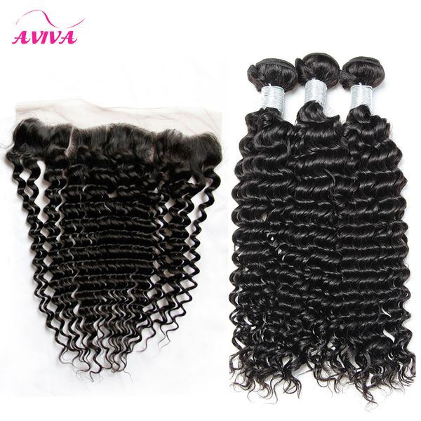 

brazilian curly virgin hair weaves with lace frontal closures 3 bundles peruvian indian malaysian cambodian deep jerry curly remy human hair, Black;brown