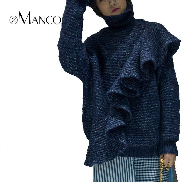 wholesale- e-manco flexible turtleneck pullovers sweater for women fashion ruched loose women's clothings for 2017 new year apparel, White;black
wholesale- e-manco flexible turtleneck pullovers sweater for women fashion ruched loose women's clothings for 2017 new year apparel, White;black