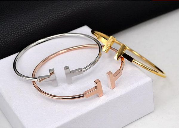 korean star with a double opening t diamond bracelet opening titanium woman 18k gold bracelet accessories, Black
korean star with a double opening t diamond bracelet opening titanium woman 18k gold bracelet accessories, Black