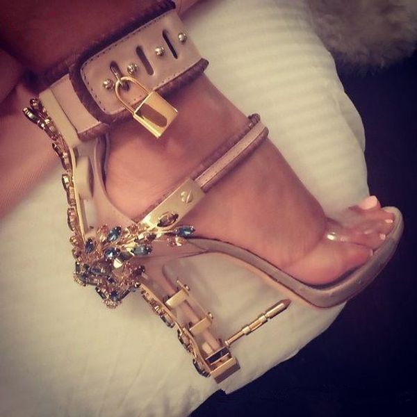 real pics rihanna style transparent pvc crystal women pumps padlock spiked high heels sandals colorful beaded party shoes woman, Black
real pics rihanna style transparent pvc crystal women pumps padlock spiked high heels sandals colorful beaded party shoes woman, Black