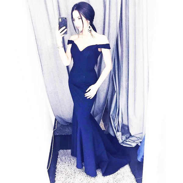 navy blue mermaid evening dresses 2018 elegant off shoulder satin black prom dresses evening gowns sweep train zipper up, Black;red
navy blue mermaid evening dresses 2018 elegant off shoulder satin black prom dresses evening gowns sweep train zipper up, Black;red
