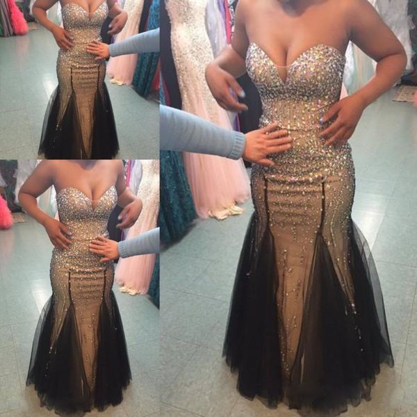 sweetheart sparkly beaded evening gowns 2017 brown and black tulle mermaid prom dresses arabic formal party dress custom made
sweetheart sparkly beaded evening gowns 2017 brown and black tulle mermaid prom dresses arabic formal party dress custom made