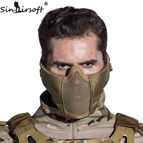 sinairsoft тактическая маска шлем половина нижней части лица металл сталь чистый охота защитная опора для пейнтбола партии маска cs, Black
sinairsoft тактическая маска шлем половина нижней части лица металл сталь чистый охота защитная опора для пейнтбола партии маска cs, Black