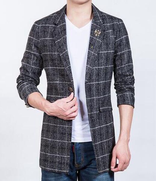men qiu dong han edition cultivate one's morality leisure fashion in europe and the new grid cloth dust coat coat lapels / m-3xl, Black
men qiu dong han edition cultivate one's morality leisure fashion in europe and the new grid cloth dust coat coat lapels / m-3xl, Black