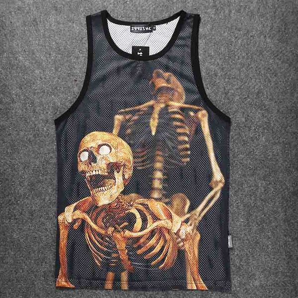 wholesale- new arrival skull design men tank mesh vests black polyester round neck singlets contrast color on shoulder and neck, White;black
wholesale- new arrival skull design men tank mesh vests black polyester round neck singlets contrast color on shoulder and neck, White;black