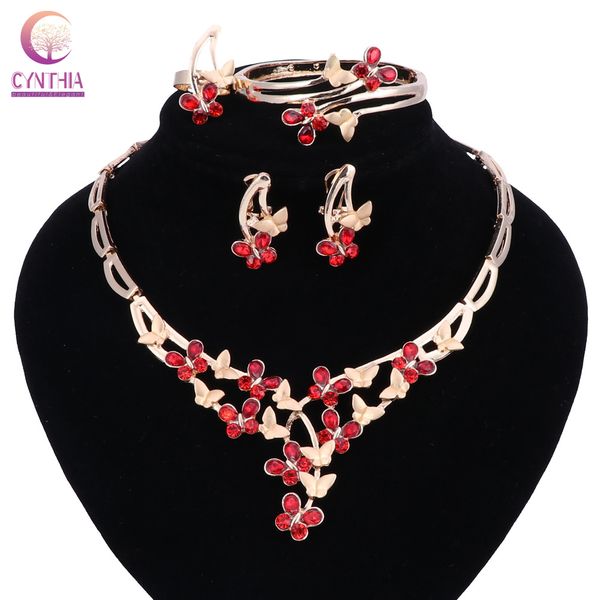 nigerian wedding african beads jewelry set red rhinestone butterfly necklace earrings ring bracelet set for women party dress, Black
nigerian wedding african beads jewelry set red rhinestone butterfly necklace earrings ring bracelet set for women party dress, Black