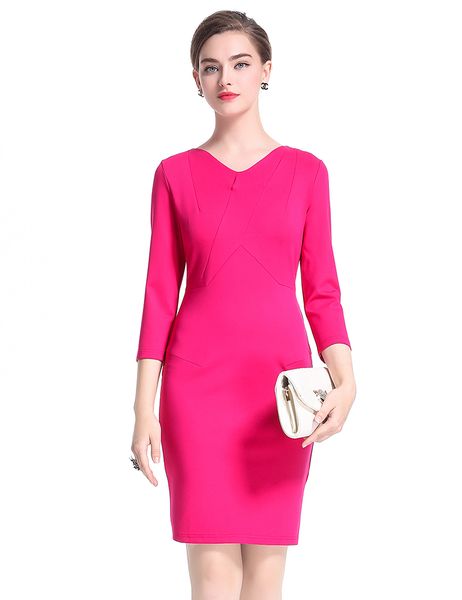 2017 women sheath dress 3/4 sleeve v-neck ol office lady work dresses 0917169, White;black
2017 women sheath dress 3/4 sleeve v-neck ol office lady work dresses 0917169, White;black