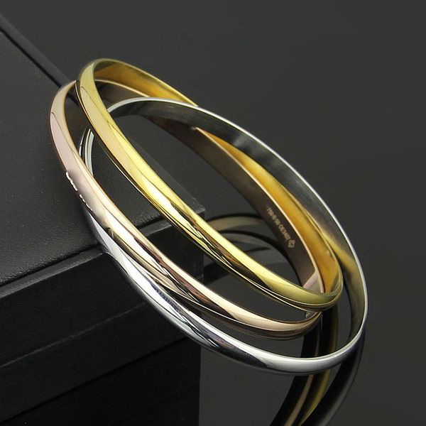 low wholesale, foreign trade, high-quality tricyclic three color seamless lovers bracelet, ladies three ring bracelet jewelry, Black
low wholesale, foreign trade, high-quality tricyclic three color seamless lovers bracelet, ladies three ring bracelet jewelry, Black