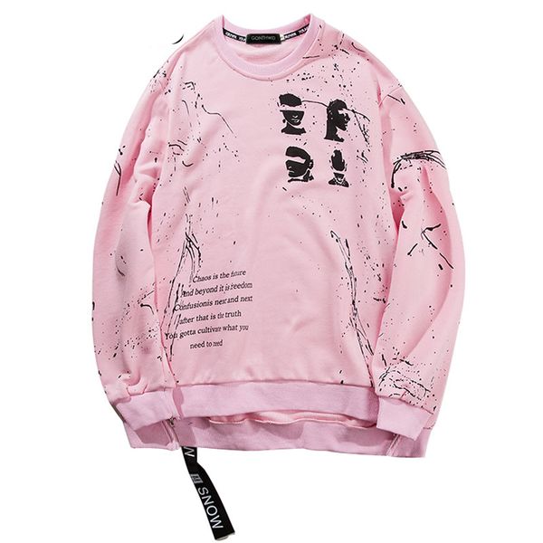 Сторона Молнии Ленты Толстовки 2017 Чернилами Граффити Печатных Пуловер Кофты Хип-
Сторона Молнии Ленты Толстовки 2017 Чернилами Граффити Печатных Пуловер Кофты Хип-