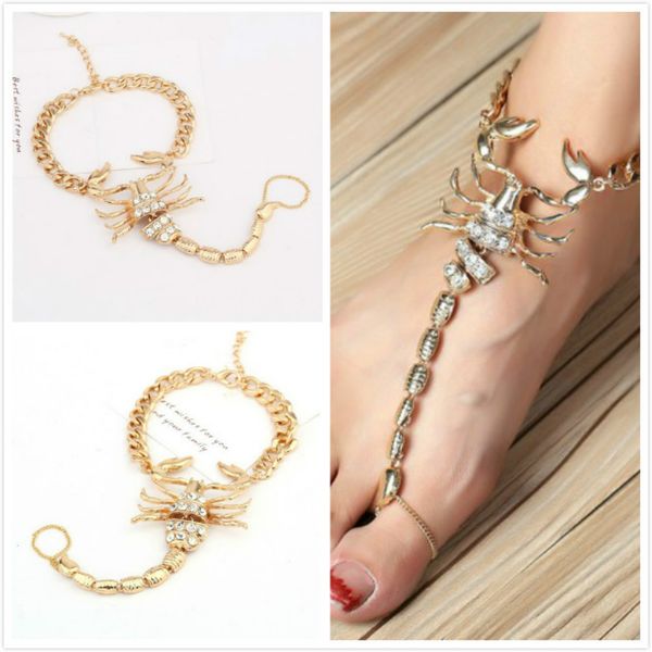 women gold scorpion toe ring anklet bracelet rhinestone barefoot sandals jewelry foot bracelets yoga accessories women jewelry, Red;blue
women gold scorpion toe ring anklet bracelet rhinestone barefoot sandals jewelry foot bracelets yoga accessories women jewelry, Red;blue