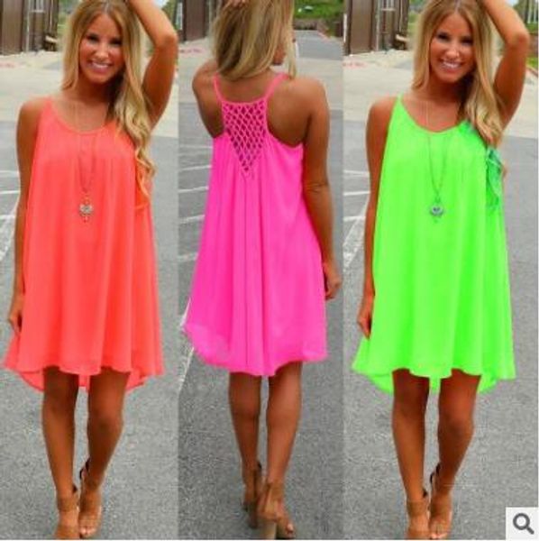 6 colors fashion women girl beach fluorescence summer dress hollow back chiffon women dress plus size neon colors dresses cca7331 100pcs, Black;gray
6 colors fashion women girl beach fluorescence summer dress hollow back chiffon women dress plus size neon colors dresses cca7331 100pcs, Black;gray