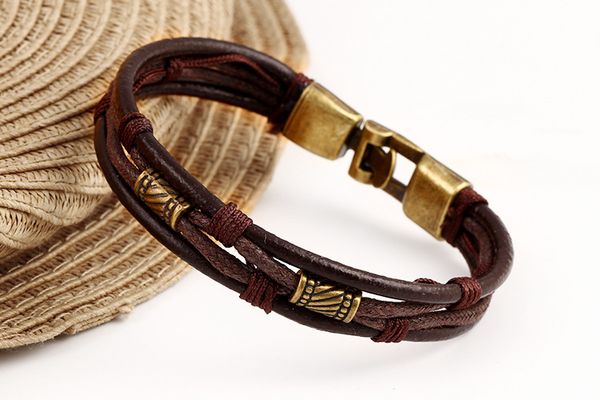 black brown gold color fashion latin rope chain leather bracelet and hide metal buckle decoration retro bracelets man men gift 17101525, Golden;silver
black brown gold color fashion latin rope chain leather bracelet and hide metal buckle decoration retro bracelets man men gift 17101525, Golden;silver