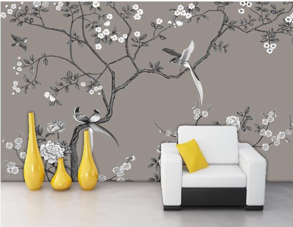 luxury european modern super clear ancient black and white flowers and birds series background wall
luxury european modern super clear ancient black and white flowers and birds series background wall