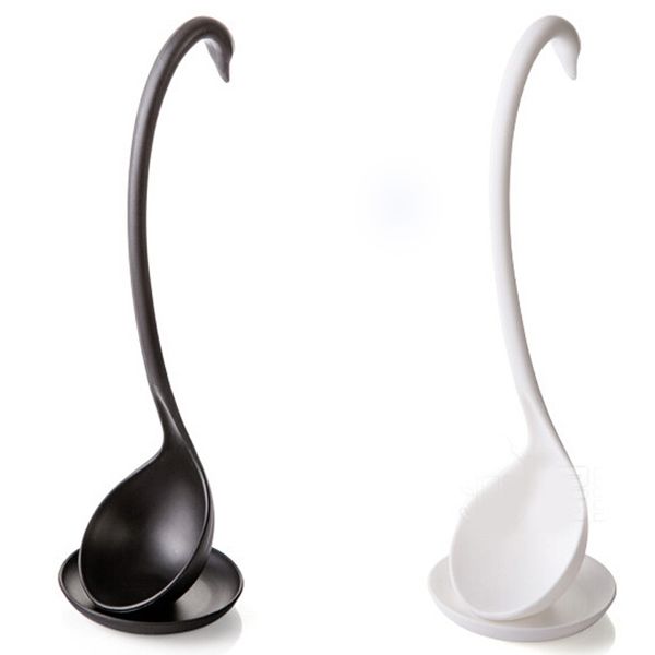 wholesale- swan shape can be vertical plastic spoon kitchen cutlery spoon long handle large spoon black white color kitchen accessories
wholesale- swan shape can be vertical plastic spoon kitchen cutlery spoon long handle large spoon black white color kitchen accessories