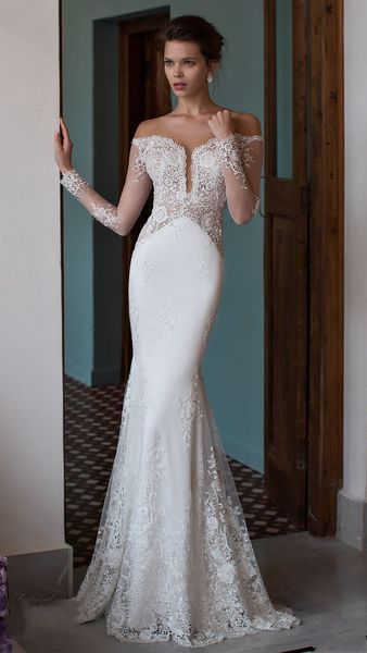 2017 bohemia satin mermaid wedding dresses lace sheer scoop neck long sleeves floor length long bridal gowns, White
2017 bohemia satin mermaid wedding dresses lace sheer scoop neck long sleeves floor length long bridal gowns, White