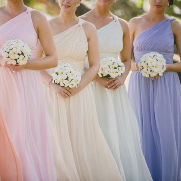 colorful one shoulder bridesmaids dresses custom made elegant chiffon floor length wedding guest dress summer maid of honor dresses, White;pink
colorful one shoulder bridesmaids dresses custom made elegant chiffon floor length wedding guest dress summer maid of honor dresses, White;pink