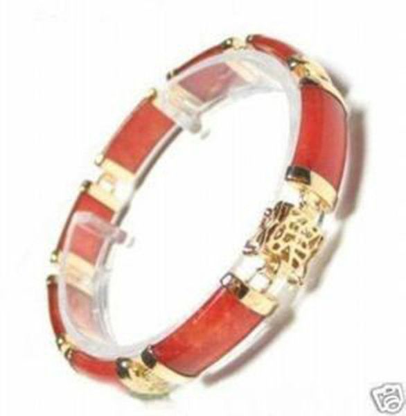 new arrived beautiful red jade&18kgp bracelet, Black
new arrived beautiful red jade&18kgp bracelet, Black
