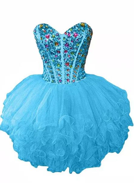 beaded organza homecoming dress with ruffles 2019 sweetheart ball gown party dress knee length prom gowns, Blue;pink
beaded organza homecoming dress with ruffles 2019 sweetheart ball gown party dress knee length prom gowns, Blue;pink