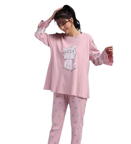 2017 autumn and winter new ladies cotton pajamas suit korean casual long-sleeved trousers home service, Black;red
2017 autumn and winter new ladies cotton pajamas suit korean casual long-sleeved trousers home service, Black;red
