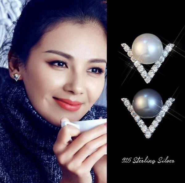 shinny s925 v pearls earrings exquisite zircon earrings wedding party earrings 2colors 2017 fashion charm jewelry, Golden
shinny s925 v pearls earrings exquisite zircon earrings wedding party earrings 2colors 2017 fashion charm jewelry, Golden