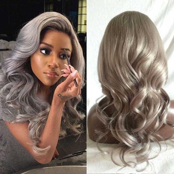 sliver grey color long wavy human hair lace front wigs grey full lace human hair wigs for women, Black;brown
sliver grey color long wavy human hair lace front wigs grey full lace human hair wigs for women, Black;brown