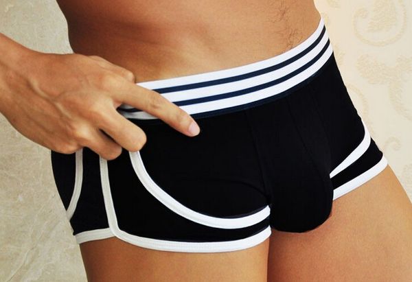 new cotton man brand fashion underwear boxer short trunk low waist panties underpants ing, Black;white
new cotton man brand fashion underwear boxer short trunk low waist panties underpants ing, Black;white