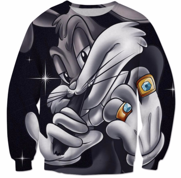 2017 fashion women/men cartoon bugs bunny funny 3d print casual sweatshirts hoody s---5xl b17, Black
2017 fashion women/men cartoon bugs bunny funny 3d print casual sweatshirts hoody s---5xl b17, Black