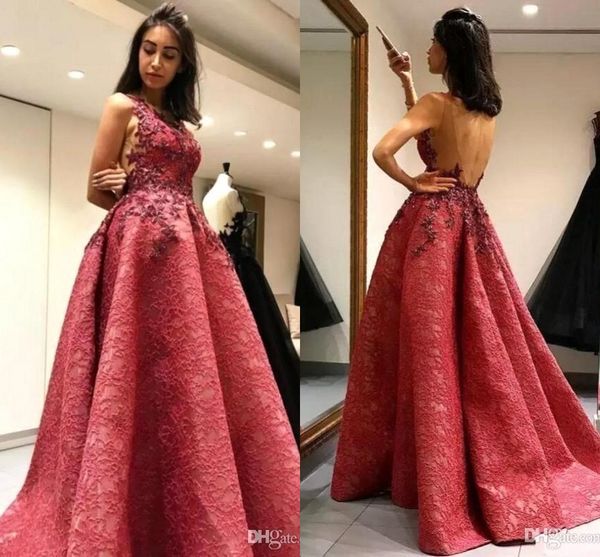 dark red full lace appliques prom dresses 2018 new backless formal evening gowns celebrity dress custom made ba6963, Black
dark red full lace appliques prom dresses 2018 new backless formal evening gowns celebrity dress custom made ba6963, Black