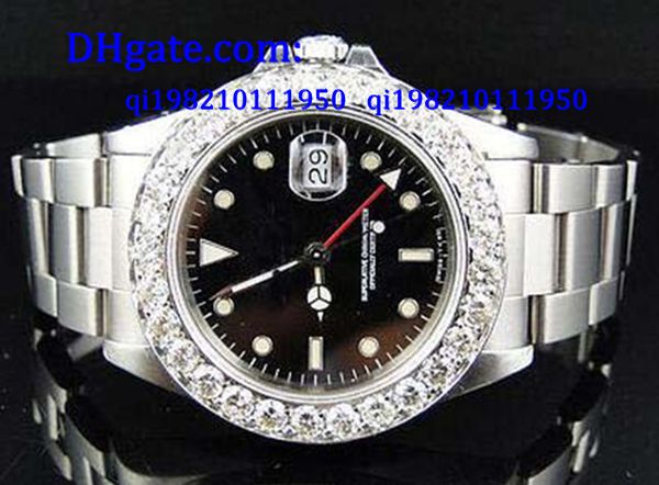 2017 mens 40mm stainless steel ii black dial watch 6 ct diamond bezel, Slivery;brown
2017 mens 40mm stainless steel ii black dial watch 6 ct diamond bezel, Slivery;brown
