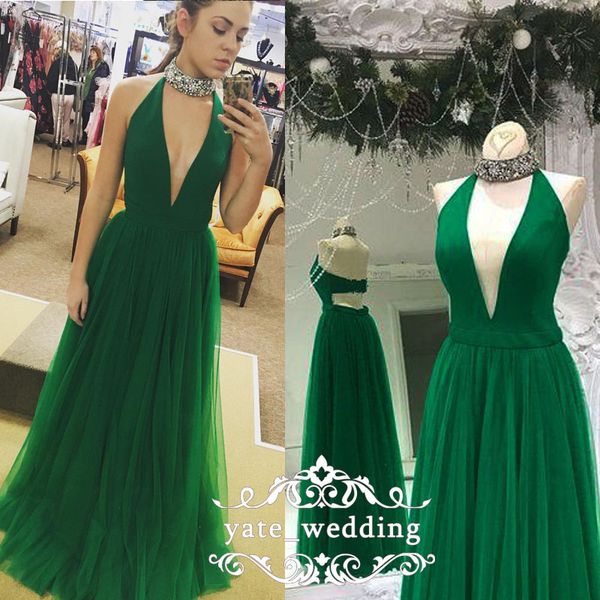 elegant high neck halter prom dresses plunging neckline satin tulle floor length purple green royal blue evening dresses formal gowns, Black
elegant high neck halter prom dresses plunging neckline satin tulle floor length purple green royal blue evening dresses formal gowns, Black
