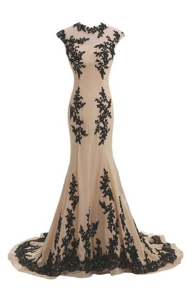 2020 new nude and black lace long mermaid evening dresses high neck cap sleeve floor length bridal gowns selling, Black;red
2020 new nude and black lace long mermaid evening dresses high neck cap sleeve floor length bridal gowns selling, Black;red