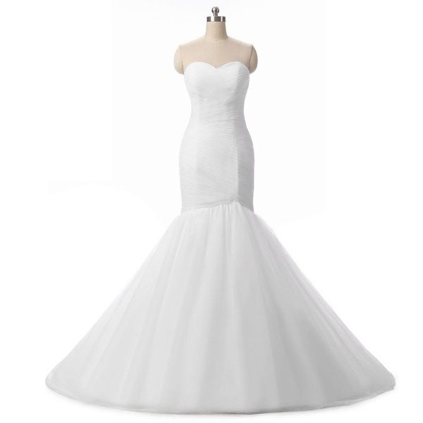 2017 new lace mermaid wedding dresses with organza beaded crystals plus size bridal gowns qc 381, White
2017 new lace mermaid wedding dresses with organza beaded crystals plus size bridal gowns qc 381, White