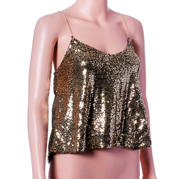 wholesale- 2016 new fashion women gold sequins vest tank summer sleeveless condole belt crop party club tank clothes, White
wholesale- 2016 new fashion women gold sequins vest tank summer sleeveless condole belt crop party club tank clothes, White