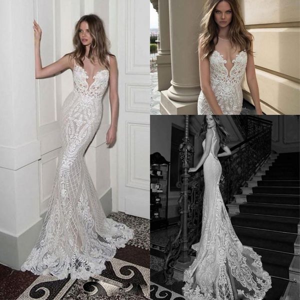 modest berta wedding dresses mermaid sheer jewel neck trumpet lace bridal gowns sweep train appliqued backless wedding dress, White
modest berta wedding dresses mermaid sheer jewel neck trumpet lace bridal gowns sweep train appliqued backless wedding dress, White