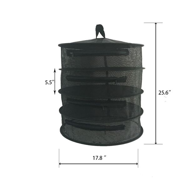 17,8 "D x 25,6" H BLACK 4-уровневая подвесная сухая стойка Gorwtent Herb Bud Plant Сушилка для белья с гидропоникой
17,8 "D x 25,6" H BLACK 4-уровневая подвесная сухая стойка Gorwtent Herb Bud Plant Сушилка для белья с гидропоникой