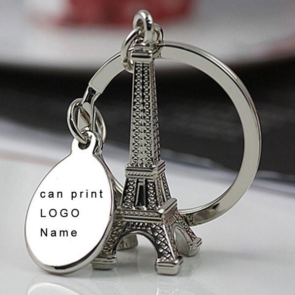 

wholesale-(50 pieces/lot) silver eiffel tower keychain paris tour eiffel key ring personalized key holder wedding birthday gift souvenir