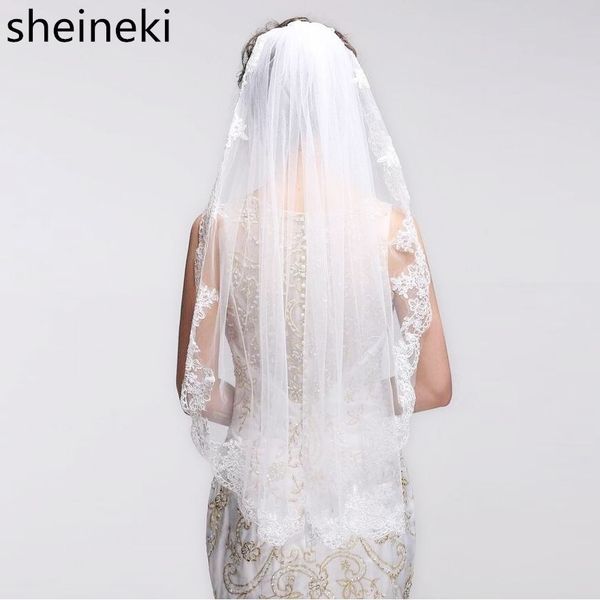 2017 short one layer lace edge white ivory wedding veil tulle bridal veil wedding accessories voile mariage velos de noiva, Black
2017 short one layer lace edge white ivory wedding veil tulle bridal veil wedding accessories voile mariage velos de noiva, Black