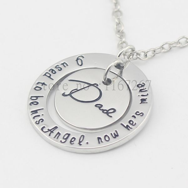 wholesale-2016 new father's day jewelry"i used to be his angel necklace "necklace in memory of dad necklace hand stamped memo, Silver
wholesale-2016 new father's day jewelry"i used to be his angel necklace "necklace in memory of dad necklace hand stamped memo, Silver