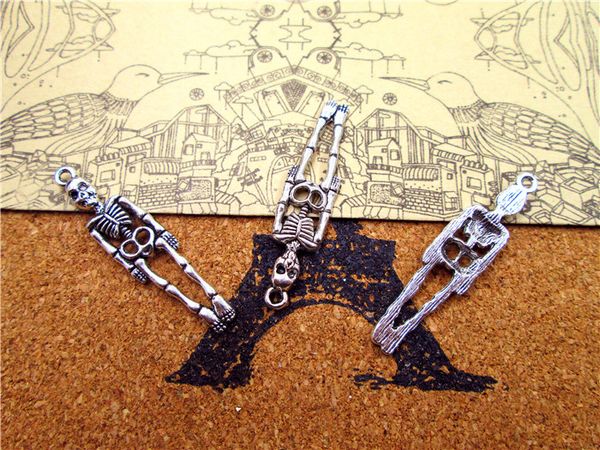 75pcs skeleton charms,antique silver skeleton hanging on rope charm pendants 39x9mm, Bronze;silver
75pcs skeleton charms,antique silver skeleton hanging on rope charm pendants 39x9mm, Bronze;silver