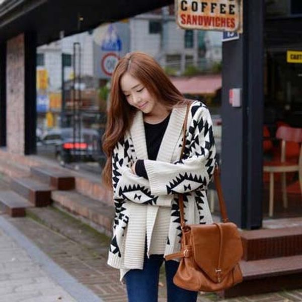 wholesale-sweater - new arrival fall and winter clothes geometric diamond pattern shirt bat loose knit sweater jacket #1570350, White;black
wholesale-sweater - new arrival fall and winter clothes geometric diamond pattern shirt bat loose knit sweater jacket #1570350, White;black
