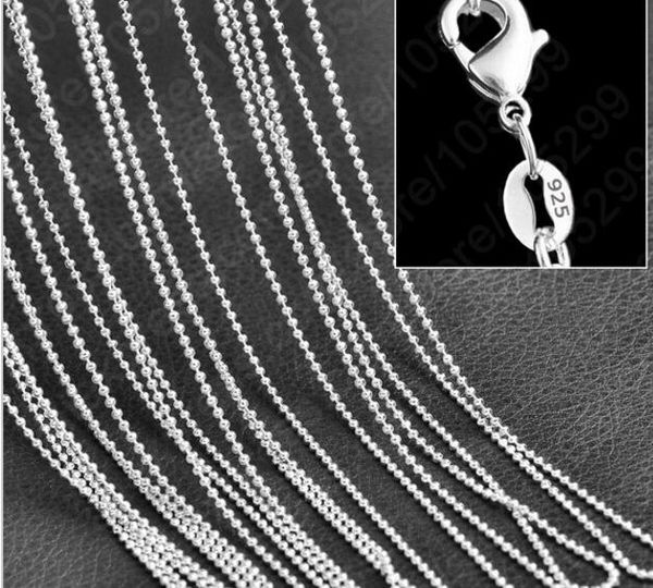 20pcs/lot 1mm 925 silver plated ball beads bone chain necklace chain jewelry fit for pendant accessories chains clavicle chain 16-30 inch
20pcs/lot 1mm 925 silver plated ball beads bone chain necklace chain jewelry fit for pendant accessories chains clavicle chain 16-30 inch