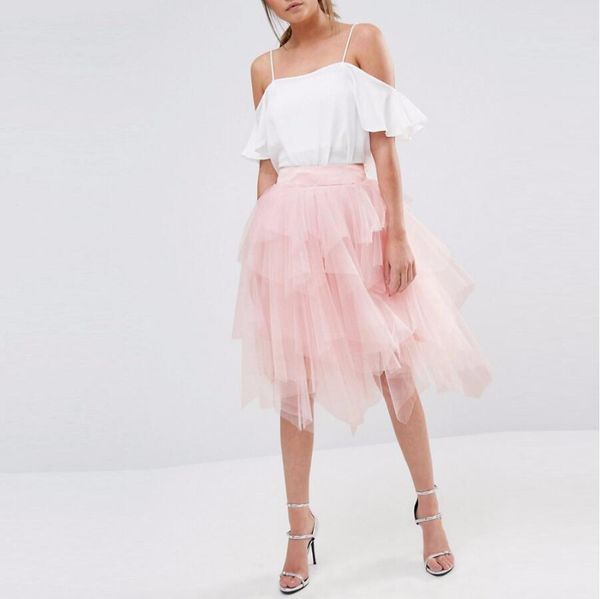 new design light pink tulle skirt wide elasticity waistline knee length ruffles tiered skirt custom made fashion skirts women, Black
new design light pink tulle skirt wide elasticity waistline knee length ruffles tiered skirt custom made fashion skirts women, Black