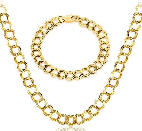 2017 mark 18k gold platings classic double circle necklace bracelet man woman 9mm gold bracelet necklace wedding jewelry set, Silver
2017 mark 18k gold platings classic double circle necklace bracelet man woman 9mm gold bracelet necklace wedding jewelry set, Silver